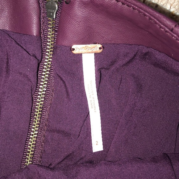 Free People Modern Femme Wine Leather Skirt - Picture 5 of 5